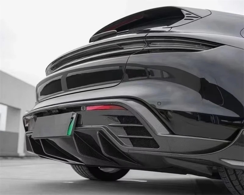 PK Style Carbon Fiber Front Lip Rear Diffuser Side Skirt Mirror Cover Body Kit for the  Taycan